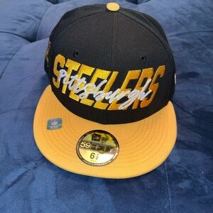 Pittsburgh Steelers Black & Gold New Era 59Fifty Fitted Size 6 7/8 Hat Cap